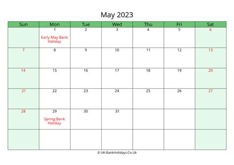 Download May 2023 Uk Calendar To Print