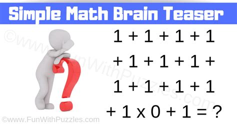 Easy Math Brain Teaser For 3rd Grade Students