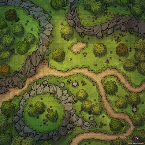 Forest Path Battle Map 30x30 Rroll20