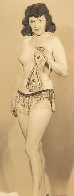 Original Vintage S S Nude Rp Exotic Belly Dancer Dark Hair