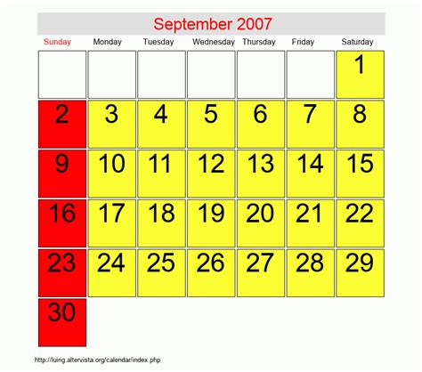 September 2007 Roman Catholic Saints Calendar