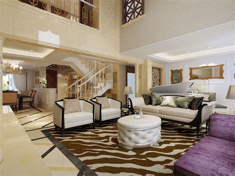 3d Luxury Duplex European Living Room Corridor Cgtrader