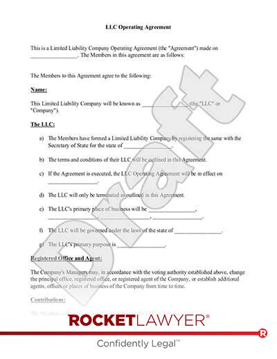 Free Llc Operating Agreement Template And Faqs Rocket Lawyer