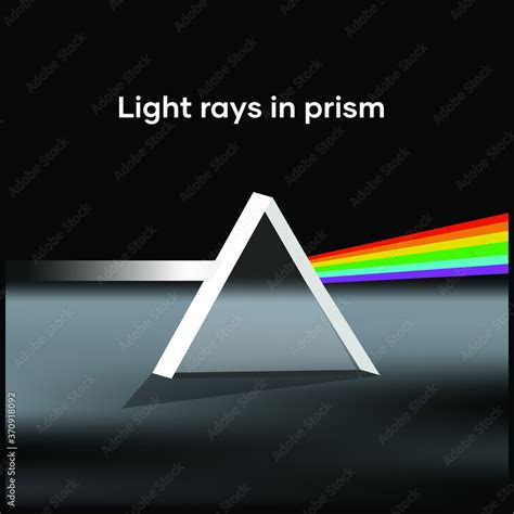 Vecteur Stock Light Rays In Prism Ray Rainbow Spectrum Dispersion