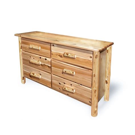 Rustic Medium 6 Drawer Log Dresser