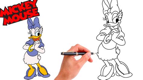 How To Draw Daisy Duck Easy Step By Step Youtube