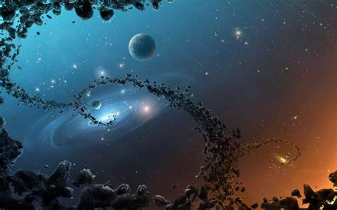 Space Stars Planet Asteroid Galaxy Space Art Wallpapers Hd
