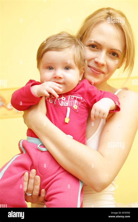 Mother And Baby Portrait Stock Photo Alamy