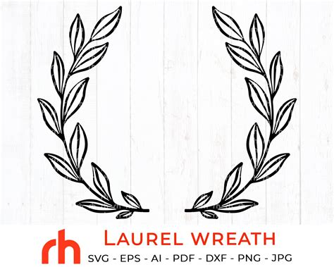 Laurel Wreath Svg Leaves Frame Svg Floral Wedding Monogram Etsy