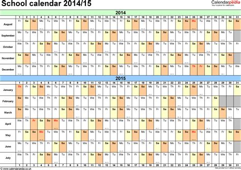 School Calendars 201415 Uk Free Printable Excel Templates