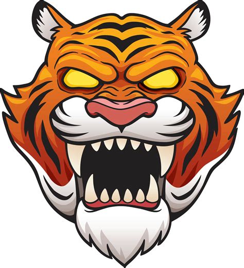 Creepy Angry Zoo Animal Head Cartoon Tiger Vinyl Decal Sticker