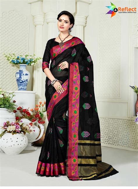 Breathtaking Black Art Silk Printed Saree Saree Saree Designs Art