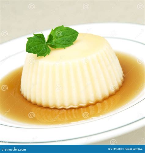 Vanilla And Caramel Pudding Stock Photo Image Of Cotta Closeup 31416268