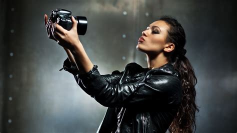 Wallpaper Model Brunette Photography Singer Camera Jacket