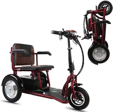 Msoah Electric Mobility Scooter Folding Portable Electric Car Three Wheeled Elderlydisabled