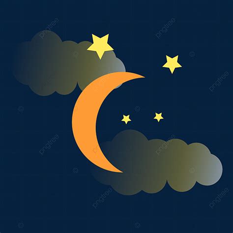 Gambar Bulan Dan Bintang Clipart Bulan Awan Putih Awan Kartun Png