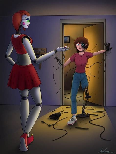 Two Cartoon Characters Standing In Front Of An Open Door With Wires