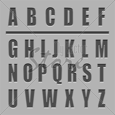 Vector Stone Carved Alphabet Font Illustration 3417 My Vector Store