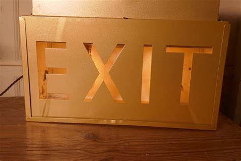 Gold Odeon Cinema Exit Sign Electric Light 606437 Uk