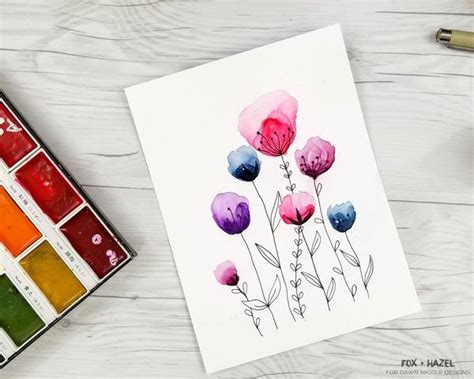 Click the link to buy watercolors of best quality for your art. Easy Watercolor Flowers Step by Step Tutorial | Dawn Nicole