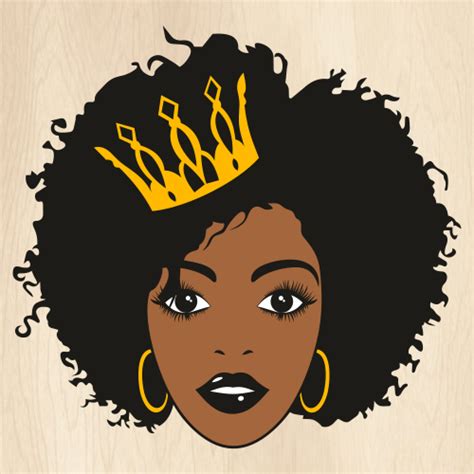 Afro Black Women Crown Svg