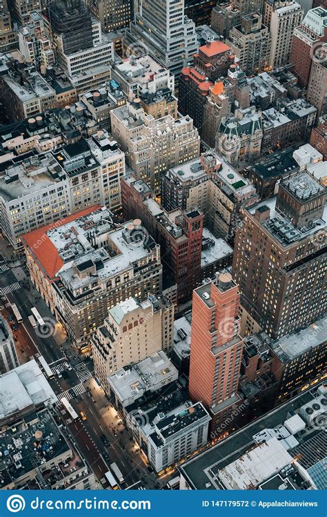 A Bird S Eye Aerial Cityscape View Of Midtown Manhattan New York City