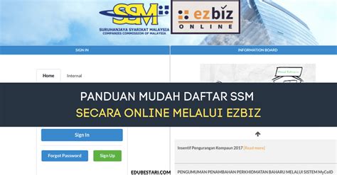 Semakan syarikat berdaftarn melalui ssm mydata 2020. Panduan Mudah Daftar SSM Secara Online Melalui ezBiz SSM ...