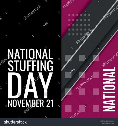 National Stuffing Day Geometric Design Suitable Stock Vector Royalty