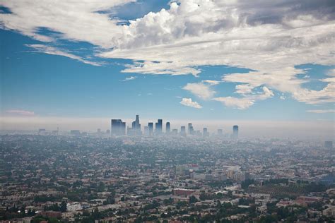 Los Angeles Skyline With Smog By Justin Lambert