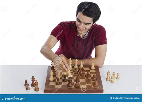Man Playing Chess Stock Image Image Of Decisions Hobbies 36376137