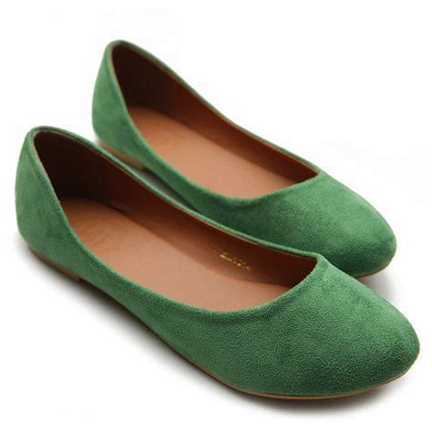 Ballet Flats Loafers Faux Suede With Images Womens Ballet Shoes Green Ballet Flats