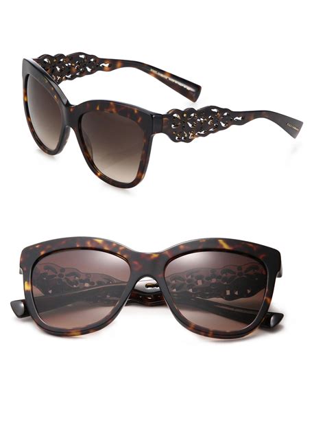 Dolce And Gabbana Filigree Arm 55mm Square Sunglasses In Brown Lyst