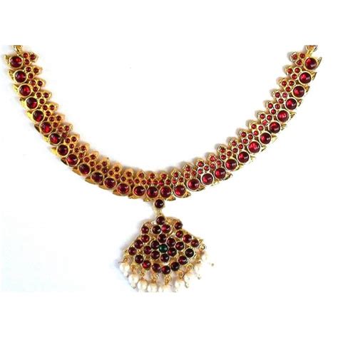 Temple Jewelry Short Necklace Manga Malai Style For Bharatanatyam And