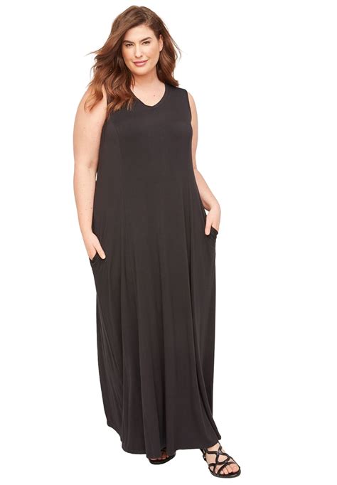 Catherines Womens Plus Size Morning To Midnight Maxi Dress With Pockets