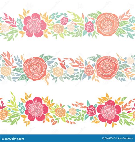 Floral Vignettes Or Borders Stock Vector Illustration Of Love Paper