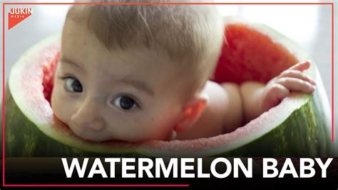 Baby Sits In Watermelon And Eats It Youtube