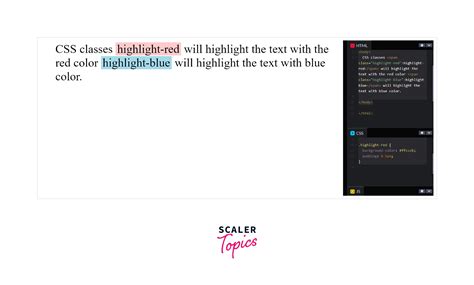 How To Highlight Text In Color Using Html And Css Scaler Topics