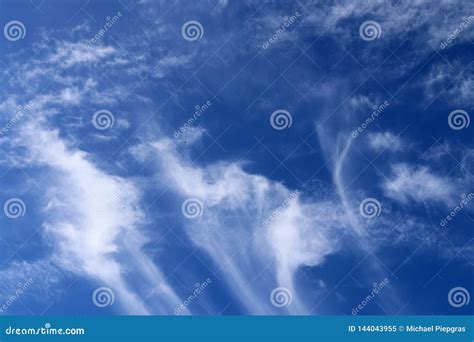 Beautiful Cirrus Cloud Formations In A Blue Sky Stock Image Image Of