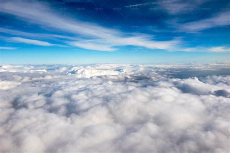 Blue Sky Above White Clouds Stock Photos Motion Array