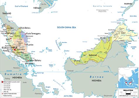 Malaysia Map Political Worldometer