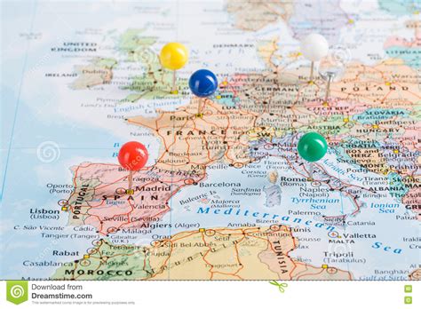 Europe Map Pins Travel Stock Photo Image Of European 73160296