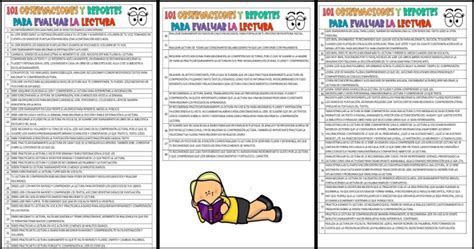 101 Observaciones Y Reportes Para Evaluar La Lectura Imagenes Educativas