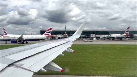 Wing View British Airways A321neo Ba396 Long Scenic Taxi At