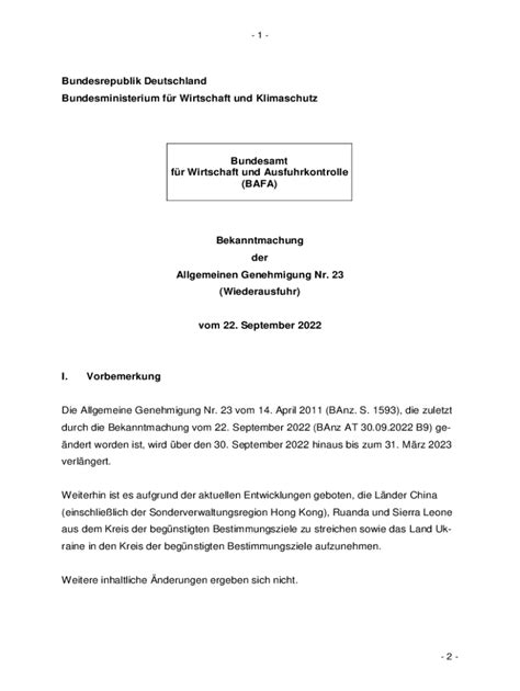 Ausf Llbar Online Allgemeine Genehmigung Nr Wiederausfuhr Fax Email Drucken Pdffiller