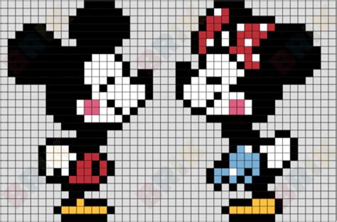 Before jumping into pixel art, remember: Mickey and Minnie Pixel Art - BRIK