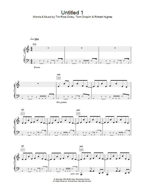 Keane Untitled 1 Sheet Music Pdf Notes Chords Rock Score Flute