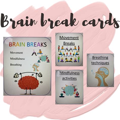 Brain Break Cards Mindfulness Teaching Resources