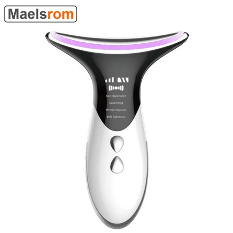 Ems Face Neck Lift Massager Led Light Heating Sonic Vibration Heat Wrinkles Removal Skin