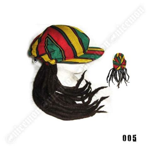 jamaica dreadlocks dread wig visor cap hat rastafari costume reggae rasta cap ebay