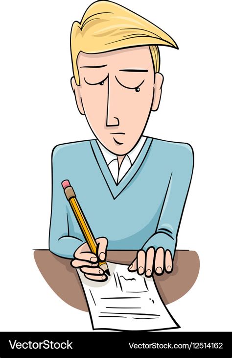 Student Doing Test Cartoon Royalty Free Vector Image